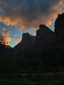 Evening in Zion National Park Utah 
