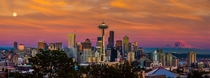 Evening view of Seattle Washington
