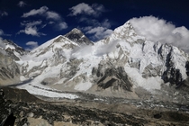 Everest and Lhotse as seen from Kala Patthar Nepal 