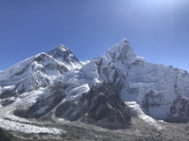 Everest and the Khumbu Glacier from Everest Base Camp 