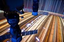 Extremely long exposure of star trails on the ISS Science Officer Don Pettit 