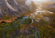 Fairytale river delta in Abisko National Park Sweden  by Calle Artmark