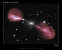 Fascinating image of the radio galaxy Hercules A taken by Hubble 