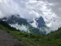 Fast moving clouds in the Mountains- Going to the Sun Road Glacier NP 