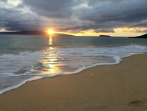 Final Sunset of  in the USA Big Beach Maui Hawaii 