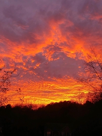 Fire in the sky at sunset North Georgia US 