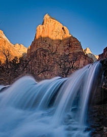 First light on the patriarchs Zion National Park 