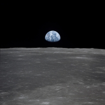 First photo of the Earth from the Moon taken by a human Apollo   captured by William Anders