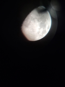 First picture trough a telescope and the night was hazy too