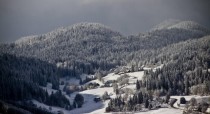 First snow in Le Prvoux Switzerland 