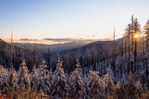 First snowfall of the year in the Klamath Mountains Oregon 
