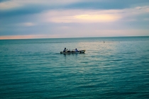 Fishing at dusk Caye Caulker Belize 