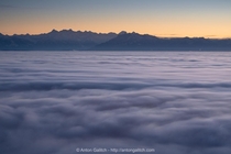 Fog above Zurich Switzerland 