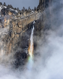 Fog amp Rainbow Upper Yosemite Fall Yosemite National Park 