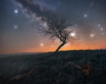 Fog created a natural star glow effect in southeast Saskatchewan 
