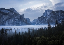 Fog in Yosemite Valley US 