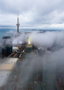 Foggy Afternoon above Toronto Canada
