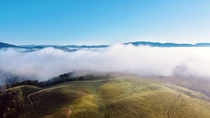 Foggy Blueridge Mountains in Southwest Virginia US 