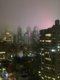 Foggy Manhattan from the hotel window