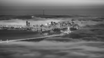 Foggy San Francisco at dusk 