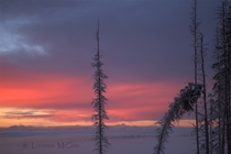 Foggy Sunset on the Alaska Highway Bucking Horse BC 