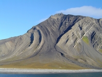 Folded Carbonferous and Permian strata Ingeborgfjellet Van Mienfjorden Svalbard Photo lafur Inglfsson  