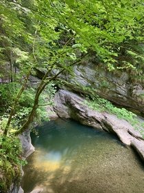 Found a natural pool while hiking in the mountains Bavarian Alpen  x