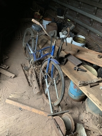 Found an old railroad bike in an abandoned boxcar