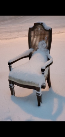 Found this abandoned chair while walking down the street in a snowstorm