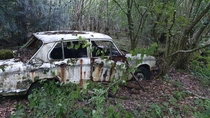 Found this old car in some woodland I was exploring any idea what it is