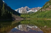 Fresh snow on the Maroon Bells CO 