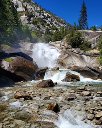 Fresh water flowing at Mist Fall Kings Canyon National Park CA USA  x