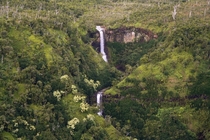 From a doorless helicopter ride a couple of the hundreds thousands of waterfalls we saw central Kauai 