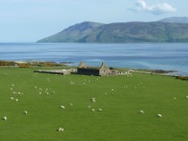 From a turret of Skipness Castle looking across to the Isle of Arran 
