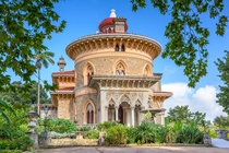 Front of Monserrate Palace in Sintra Portugal