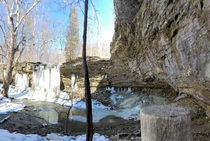 Frozen Charleston Falls at Charleston Falls Preserve in Ohio 