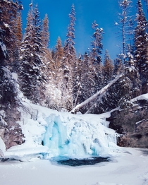Frozen Falls -Banff National Park Alberta Taken this evening  x