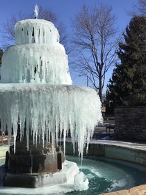 Frozen fountain in NC