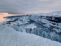 Frozen Gullfoss Waterfall - Iceland  