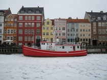 Frozen Nyhavn Copenhagen Denmark  