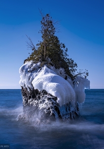 Frozen Sea Stack in Tettegouche State Park MN x