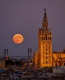 Full moon in Seville Spain 