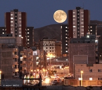 Full moon over Tabriz-Iran sky  oc