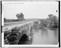 Functioning Chesapeake and Ohio Canal aqueduct crossing Conococheague Creek at Williamsport Maryland  