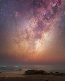 Galactic Center and bioluminescence over the Atlantic Ocean in Jose Ignacio beach Uruguay Milky way season  already started  by astropolo_