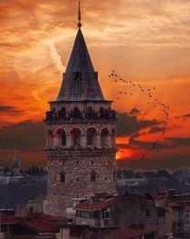 Galata tower in Istanbul city