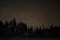 Geminid meteors trees snow North Cascades WA Is that the Milky Way or something 