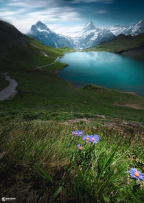 Gems of the alps Bachalpsee in the Switzerland 