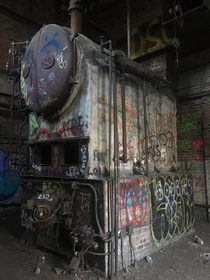 Giant boiler in abandoned factory Beacon Ny