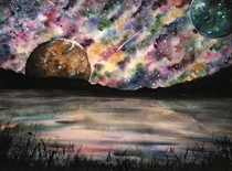 Glimpse of an alternate world watercolor painting by me 